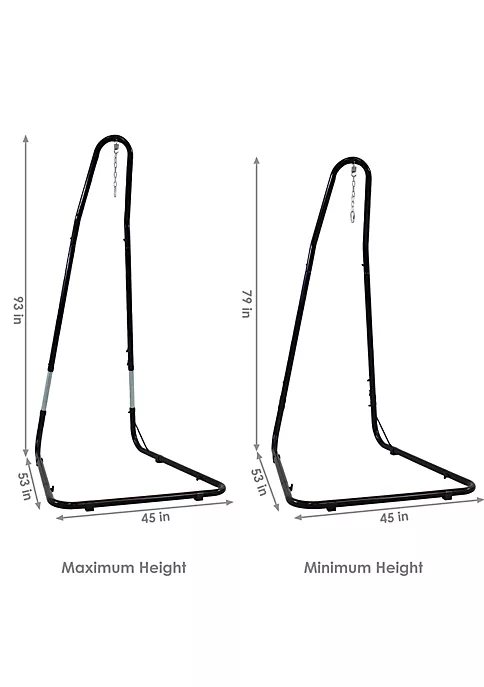 Discount 👍 Extra Large Hammock Chair with Adjustable Steel Stand - Red by Sunnydaze Decor 🔥 6 Discount 👍 Extra Large Hammock Chair with Adjustable Steel Stand - Red by Sunnydaze Decor 🔥 - Image 4