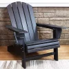 Budget ⭐ Sunnydaze All-Weather Black Outdoor Adirondack Chair with Drink Holder by Sunnydaze Decor ⌛ -Sunnydaze Decor Shop Belk 5767