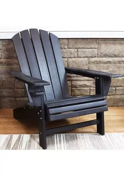 Budget ⭐ Sunnydaze All-Weather Black Outdoor Adirondack Chair with Drink Holder by Sunnydaze Decor ⌛