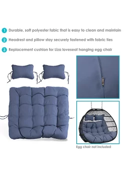 Best Pirce 😉 Outdoor Liza Loveseat Egg Chair Replacement Cushion Set - Gray by Sunnydaze Decor 🎉 -Sunnydaze Decor Shop Belk 5776