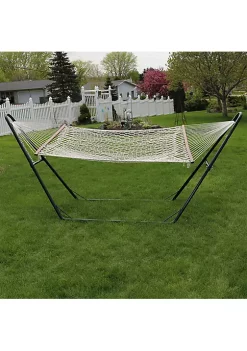 Brand new ✨ Large Cotton Hammock with Universal Steel Stand - Calming Desert by Sunnydaze Decor ❤️