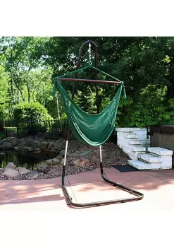 Discount 🤩 Extra Large Hammock Chair with Adjustable Steel Stand - Green by Sunnydaze Decor 🤩