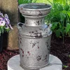 Deals ❤️ Vintage Milk Can Birdbath Water Fountain with LED Lights - 20 in by Sunnydaze Decor 💯 -Sunnydaze Decor Shop Belk 5803