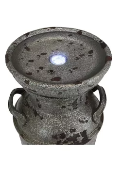 Deals ❤️ Vintage Milk Can Birdbath Water Fountain with LED Lights - 20 in by Sunnydaze Decor 💯 -Sunnydaze Decor Shop Belk 5805
