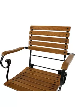 Cheapest 👏 Deluxe Chestnut Folding Patio Bistro Bar Armchair - Set of 4 by Sunnydaze Decor ✔️ -Sunnydaze Decor Shop Belk 584