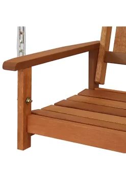 Coupon 😍 2-Person Hanging Bench with Armrests/Chains - Meranti Wood by Sunnydaze Decor 🔥 -Sunnydaze Decor Shop Belk 5845