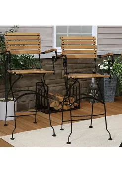 Cheapest 👏 Deluxe Chestnut Folding Patio Bistro Bar Armchair - Set of 4 by Sunnydaze Decor ✔️ -Sunnydaze Decor Shop Belk 587
