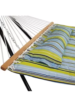 Best reviews of 😀 2-Person Quilted Hammock with Universal Steel Stand - Blue/Green by Sunnydaze Decor 🧨 -Sunnydaze Decor Shop Belk 5883