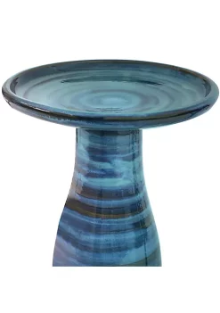 Promo 🎁 Duo-Tone Outdoor Glazed Ceramic Bird Bath - 20.5 in - Galaxy Blue by Sunnydaze Decor 🔥 -Sunnydaze Decor Shop Belk 5895
