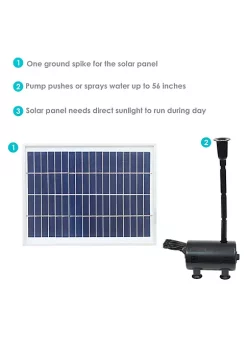 Flash Sale 🛒 132 GPH Solar Pump and Panel Kit with Battery and Light by Sunnydaze Decor 🛒 -Sunnydaze Decor Shop Belk 5912