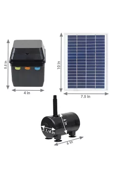 Flash Sale 🛒 132 GPH Solar Pump and Panel Kit with Battery and Light by Sunnydaze Decor 🛒 -Sunnydaze Decor Shop Belk 5913