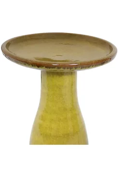 Flash Sale 🤩 Duo-Tone Glazed Ceramic Bird Bath - 20.5 in - Cognac Yellow by Sunnydaze Decor 🎉 -Sunnydaze Decor Shop Belk 5917