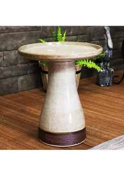 Top 10 ✨ Duo-Tone Outdoor Glazed Ceramic Bird Bath - 20.5 in - Yam by Sunnydaze Decor ✔️