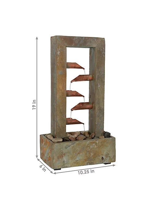 Brand new 🌟 Copper and Slate Indoor 5-Tiered Water Fountain - 19 in by Sunnydaze Decor 😀 7 Brand new 🌟 Copper and Slate Indoor 5-Tiered Water Fountain - 19 in by Sunnydaze Decor 😀 - Image 5
