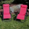 Outlet 🔥 Sunnydaze Oversized Zero Gravity Lounge Chairs & Cup Holder - Set of 2 - Red by Sunnydaze Decor 🤩