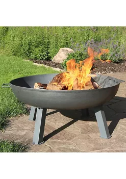 Wholesale 🧨 34 in Rustic Cast Iron Fire Pit Bowl with Stand - Steel by Sunnydaze Decor 🔔 -Sunnydaze Decor Shop Belk 5973