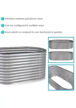 Coupon ⭐ Galvalume Steel Rectangle Raised Bed - Silver - 62.5 in x 32 in by Sunnydaze Decor 🤩 -Sunnydaze Decor Shop Belk 5991
