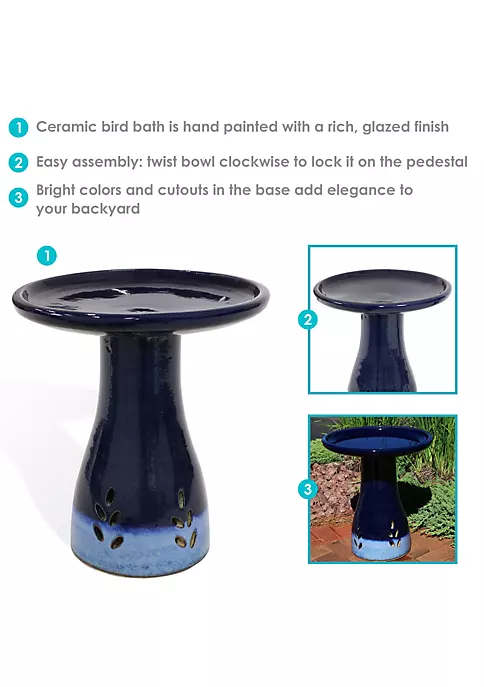 Best deal ๐ฅฐ Classic Duo-Tone Cut-Out Ceramic Bird Bath - 20.5 in - Dark Blue by Sunnydaze Decor ๐ 6 Best deal ๐ฅฐ Classic Duo-Tone Cut-Out Ceramic Bird Bath - 20.5 in - Dark Blue by Sunnydaze Decor ๐ - Image 4