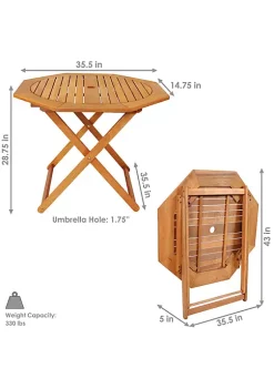 Brand new 💯 35.5 in Meranti Wood Folding Octagon Patio Dining Table by Sunnydaze Decor 😍 -Sunnydaze Decor Shop Belk 6057