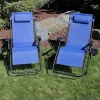 Best deal 💯 XL Zero Gravity Chair with Cup Holder - Navy Blue - Set of 2 by Sunnydaze Decor 🛒
