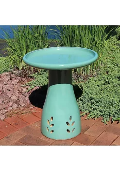 New 🔥 Classic Outdoor Cut-Out Ceramic Bird Bath - 20.5 in - Seafoam by Sunnydaze Decor 🔔 -Sunnydaze Decor Shop Belk 6077
