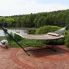 Discount 🌟 2-Person Quilted Fabric Hammock with Steel Stand - Sandy Beach by Sunnydaze Decor 🔥