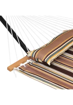 Discount 🌟 2-Person Quilted Fabric Hammock with Steel Stand - Sandy Beach by Sunnydaze Decor 🔥 -Sunnydaze Decor Shop Belk 6086