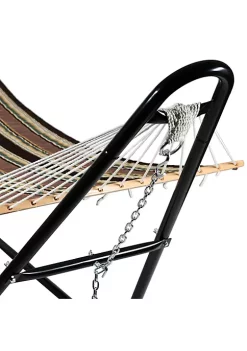 Coupon 🧨 2-Person Quilted Hammock with Universal Steel Stand - Sandy Beach by Sunnydaze Decor ❤️ -Sunnydaze Decor Shop Belk 6091