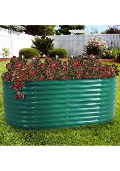 Cheapest 🥰 Galvalume Steel Oval Raised Garden Bed - Green - 79 in x 32 in by Sunnydaze Decor 💯