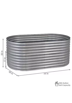 Budget 💯 Galvalume Steel Oval Raised Garden Bed - Silver - 79 in x 32 in by Sunnydaze Decor 🎉 -Sunnydaze Decor Shop Belk 6110