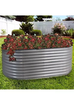 Budget 💯 Galvalume Steel Oval Raised Garden Bed - Silver - 79 in x 32 in by Sunnydaze Decor 🎉 -Sunnydaze Decor Shop Belk 6111