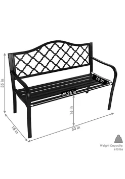 Best reviews of ⌛ 2-Person Lattice Cast Iron Outdoor Garden Bench - Black by Sunnydaze Decor 😍 -Sunnydaze Decor Shop Belk 6116