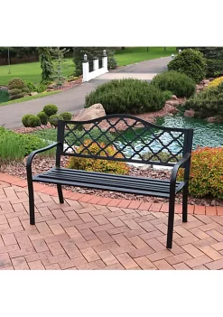 Best reviews of ⌛ 2-Person Lattice Cast Iron Outdoor Garden Bench - Black by Sunnydaze Decor 😍 -Sunnydaze Decor Shop Belk 6117