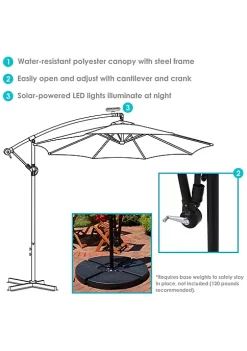 Flash Sale 🎉 9.5 ft Solar Cantilever Offset Patio Umbrella - Azure by Sunnydaze Decor 🌟 -Sunnydaze Decor Shop Belk 6121