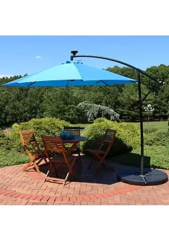 Flash Sale 🎉 9.5 ft Solar Cantilever Offset Patio Umbrella - Azure by Sunnydaze Decor 🌟 -Sunnydaze Decor Shop Belk 6123