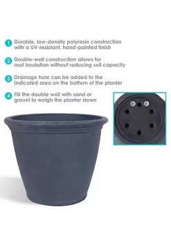 Cheap 🧨 24 in Anjelica Unbreakable Polyresin Planter - Slate - Set of 2 by Sunnydaze Decor 😍 -Sunnydaze Decor Shop Belk 6133
