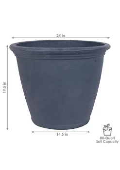 Cheap 🧨 24 in Anjelica Unbreakable Polyresin Planter - Slate - Set of 2 by Sunnydaze Decor 😍 -Sunnydaze Decor Shop Belk 6134