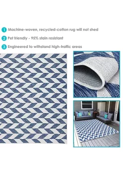 Best deal 👍 Geometric Affinity Outdoor Area Rug - Steel Blue - 8 ft x 10 ft by Sunnydaze Decor ⌛ -Sunnydaze Decor Shop Belk 6157