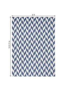 Best deal 👍 Geometric Affinity Outdoor Area Rug - Steel Blue - 8 ft x 10 ft by Sunnydaze Decor ⌛ -Sunnydaze Decor Shop Belk 6158