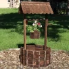 Promo 😍 45 in 2-Tier Wooden Fir Wishing Well Hanging Garden Planter by Sunnydaze Decor 👏