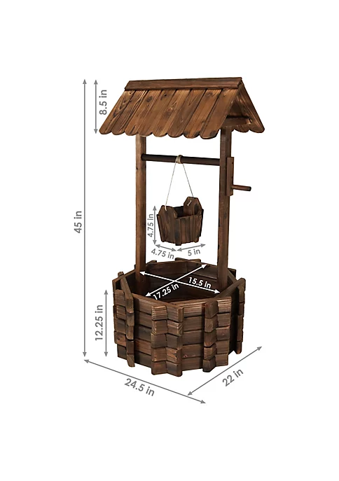 Promo ๐ 45 in 2-Tier Wooden Fir Wishing Well Hanging Garden Planter by Sunnydaze Decor ๐ 7 Promo ๐ 45 in 2-Tier Wooden Fir Wishing Well Hanging Garden Planter by Sunnydaze Decor ๐ - Image 5