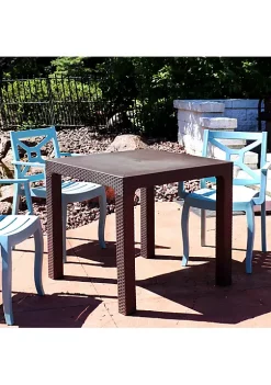 Best Pirce โค๏ธ 31.5 in Plastic Rattan Square Patio Dining Table - Brown by Sunnydaze Decor ๐ฅ