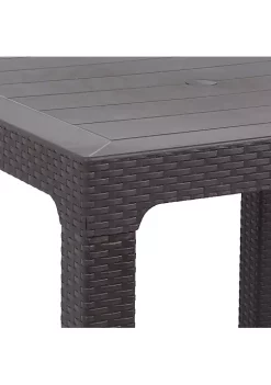 Best Pirce ❤️ 31.5 in Plastic Rattan Square Patio Dining Table - Brown by Sunnydaze Decor 🔥 -Sunnydaze Decor Shop Belk 6182