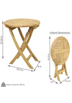 Buy 🔔 23 in Solid Teak Wood Folding Round Patio Dining Table by Sunnydaze Decor 😀 -Sunnydaze Decor Shop Belk 6189