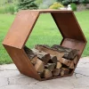 Discount 🔥 30 in Hexagon Rustic Honeycomb Firewood Log Rack - Rust by Sunnydaze Decor 🧨 -Sunnydaze Decor Shop Belk 6191