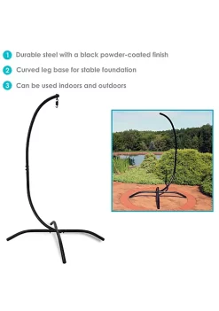 Flash Sale ⌛ X-Base Powder-Coated Steel Curved Egg Chair Stand - 81 in by Sunnydaze Decor 🧨 -Sunnydaze Decor Shop Belk 6239