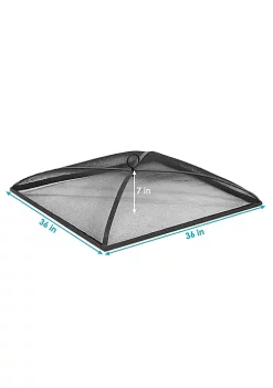 Discount 😉 36 in Square Steel Mesh Fire Pit Spark Screen by Sunnydaze Decor 🎁 -Sunnydaze Decor Shop Belk 6254