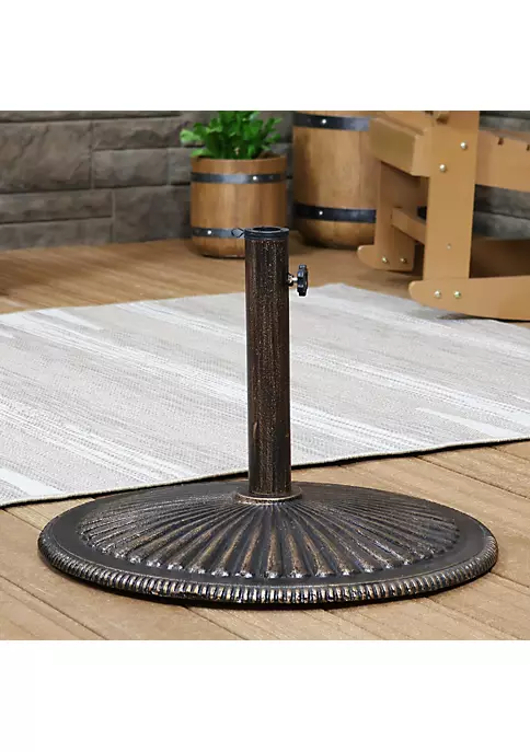 Cheapest ✔️ 22 in Ridged Cast Iron Round Patio Umbrella Base - Bronze by Sunnydaze Decor ✨ 3 Cheapest ✔️ 22 in Ridged Cast Iron Round Patio Umbrella Base - Bronze by Sunnydaze Decor ✨