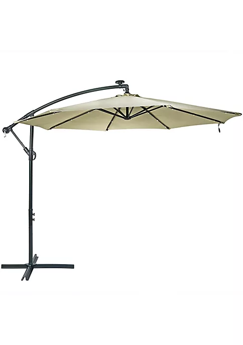 Best Pirce โ๏ธ 10 ft Solar Offest Steel Patio Umbrella with Crank - Beige by Sunnydaze Decor ๐ฅ 4 Best Pirce โ๏ธ 10 ft Solar Offest Steel Patio Umbrella with Crank - Beige by Sunnydaze Decor ๐ฅ - Image 2