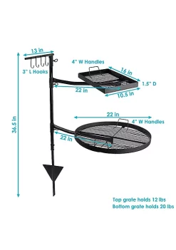 Deals ⭐ Steel Fire Pit Cooking Grill Swivel Set with Stand/Ground Stake by Sunnydaze Decor 🔔 -Sunnydaze Decor Shop Belk 6281